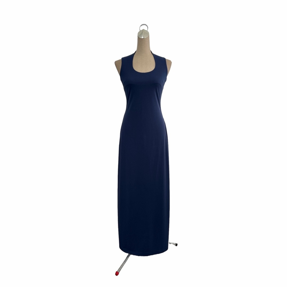 Sleeveless Navy Maxi Dress - Classic Scoop Neck